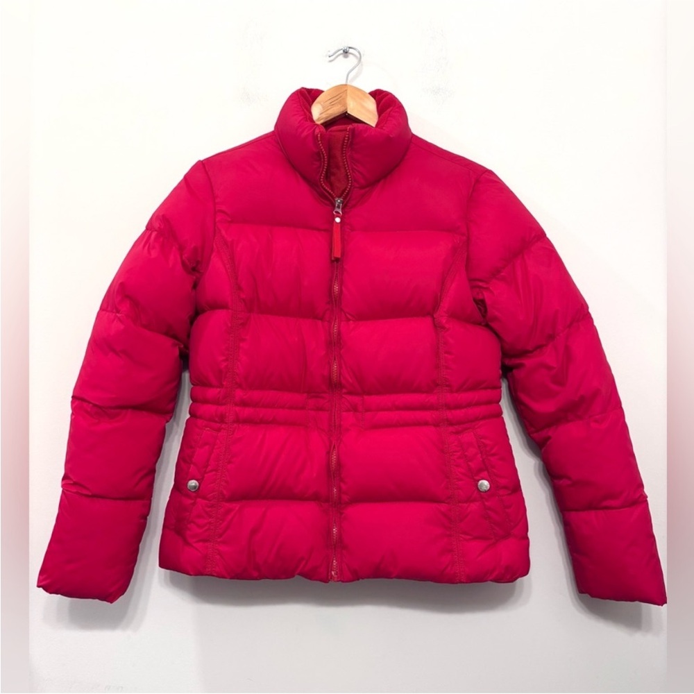Lands End Down Puffer Jacket Coat Red Zipper Pockets Womens Size S(6-8) LIKE NEW - Picture 12 of 12